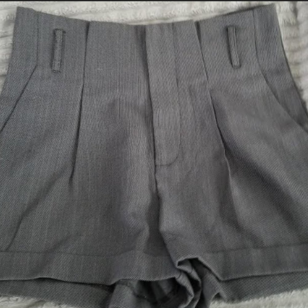 Grey High Waisted Shorts